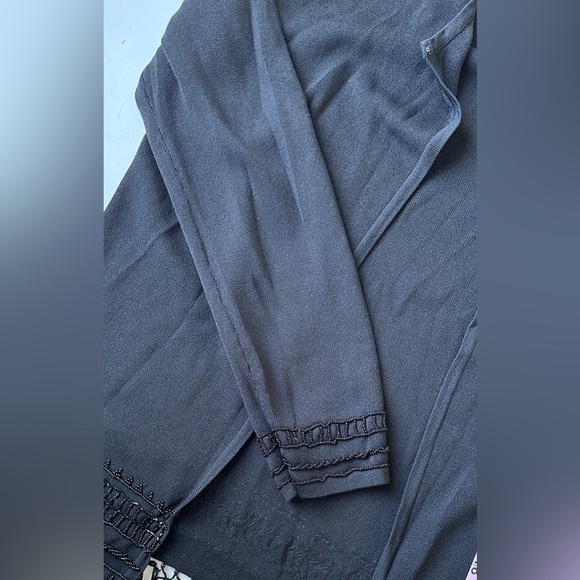 NWT Vintage Chico’s Design Black Beaded Open Front Knit Cardigan Size 1 (US M) - Picture 4 of 11